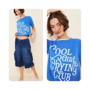 Sunday market cool girl crying club short sleeve t shirt